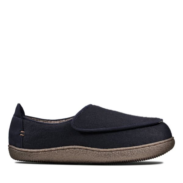Clarks Mens Relaxed Charm Slippers Navy | CA-4538291